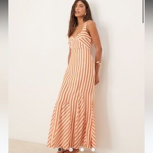 ASOS Orange Striped Maxi Dress